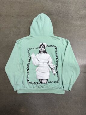 Ariana Grande Positions Album Merch Hoodie Sweatshirt Womens Large Mint Green